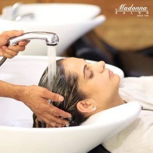 Refresh, revive, and let your hair shine! DM us for an appointement.#madonnasalonofficial #hairwash #haircare #hairgoals #fyp #trendy #explorepage #viral #NewLook #SalonLife